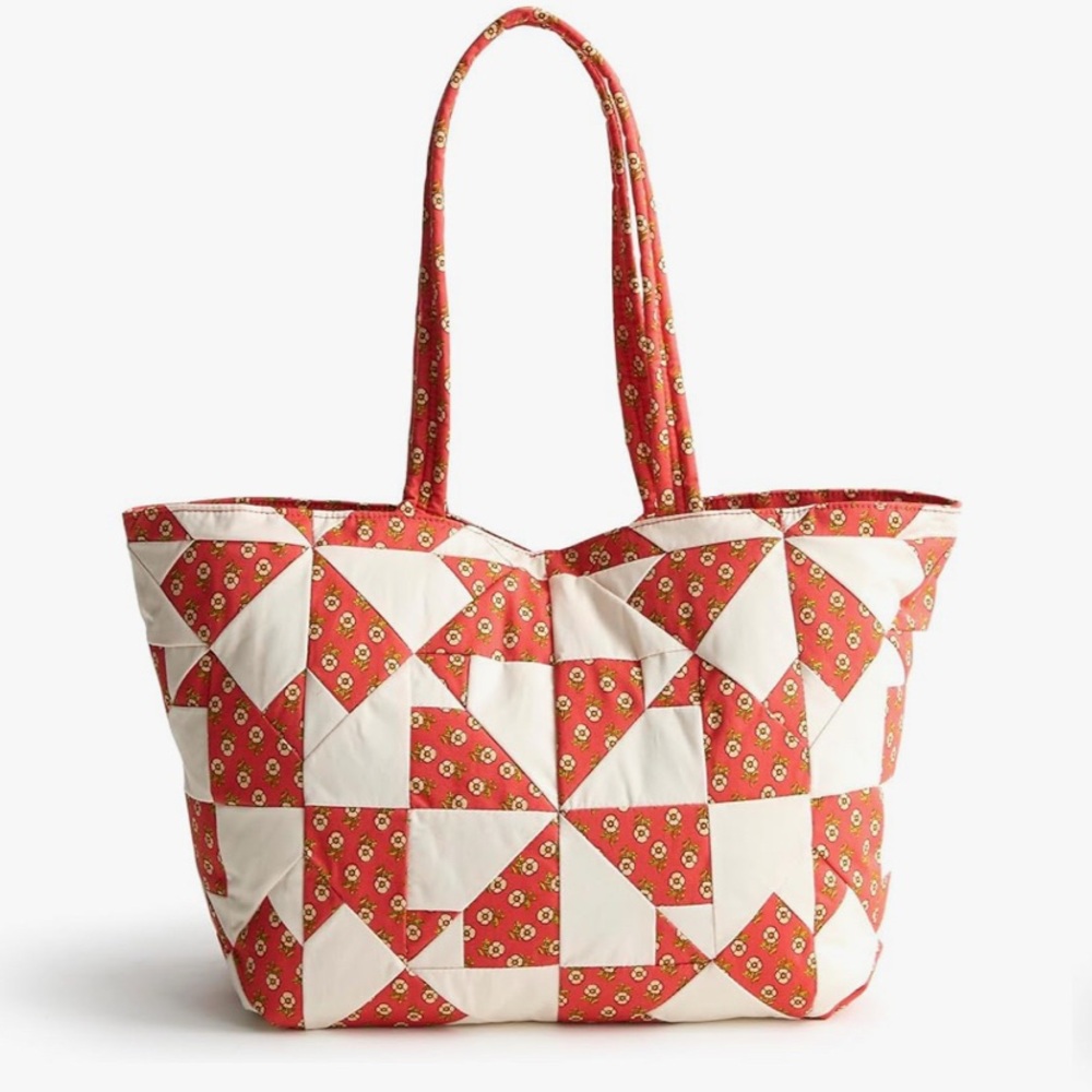 Vera Bradley Premium Cotton Small Hathaway Tote- Poppy Patchwork